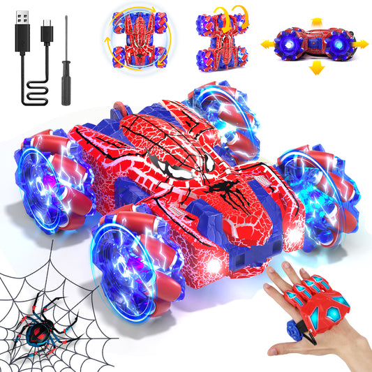 Remote Control Cars, RC Cars Toys for 5 6 7 8 9 10 Year Old Boys Girls, Gesture Sensing RC Stunt Car, Double Sided Race Car with Cool Lights for Boys Kids Age 8-12 Outdoor Toys Birthday Gifts