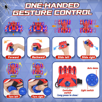 Remote Control Cars, RC Cars Toys for 5 6 7 8 9 10 Year Old Boys Girls, Gesture Sensing RC Stunt Car, Double Sided Race Car with Cool Lights for Boys Kids Age 8-12 Outdoor Toys Birthday Gifts