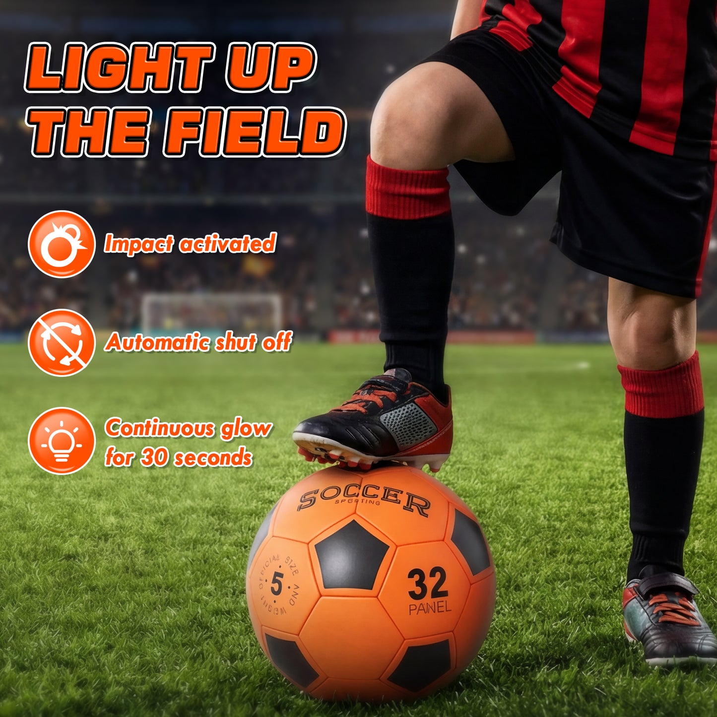 Glow in the Dark Ball, USB Charge Light up Kid Soccer Ball, Sport Toy for Boys, Bright Soccer Ball for Night Outdoor Game, Outdoor Toys for Kids Teenagers Boys 8 10 11 12 15 Years Old, Birthday Gift