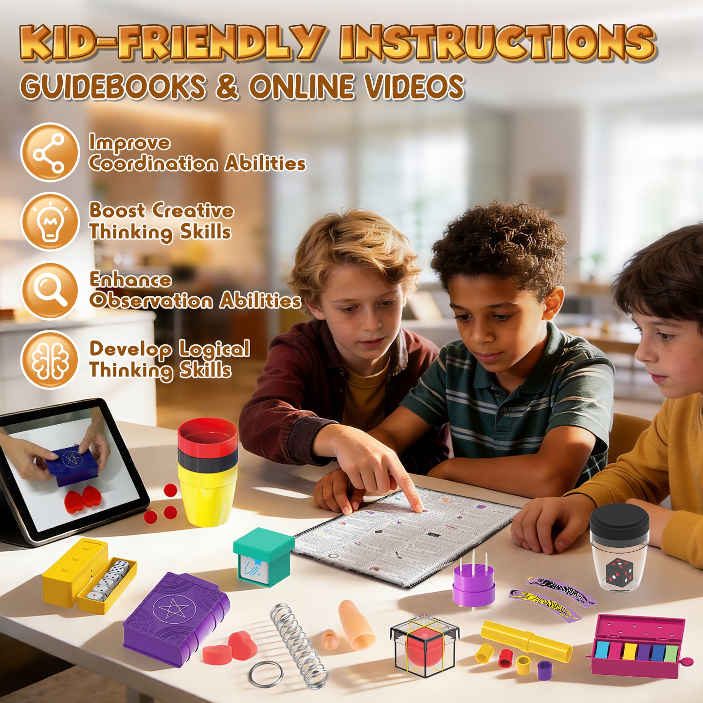 Magic Kits for Kid, My First Magic Tricks for Kids Age 8-12, Magic Toys for Pretend Play, Magic Set for Kid Beginners with Step-by-Step Video Instructions, Birthday Gifts for Boys Girls 6-12