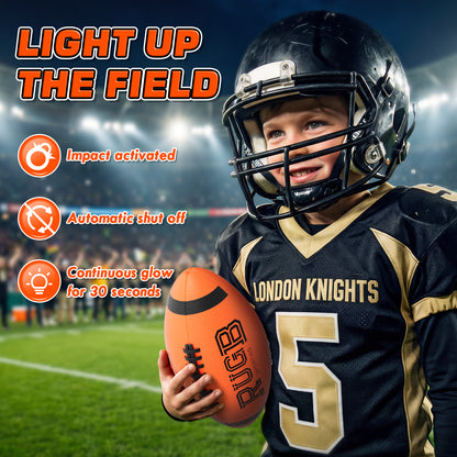 Glow in the Dark Football, USB Charge Light up Football Toys, Sport Toy for Boys, Bright Football for Night Outdoor Game, Outdoor Toys for Kids Teenagers Boys 8 10 11 12 15 Years Old, Birthday Gift