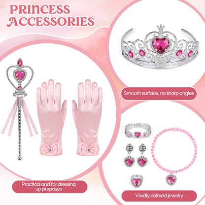 Princess Dress Up Toddler Girl Toys, Dress Up for Girls 3 4 5 6 Year Old, Princess Toys for Toddler Girls, Include Cloak, Gloves, Jewelry, Princess Wand... Birthday Gift for Girls (Unicorn)