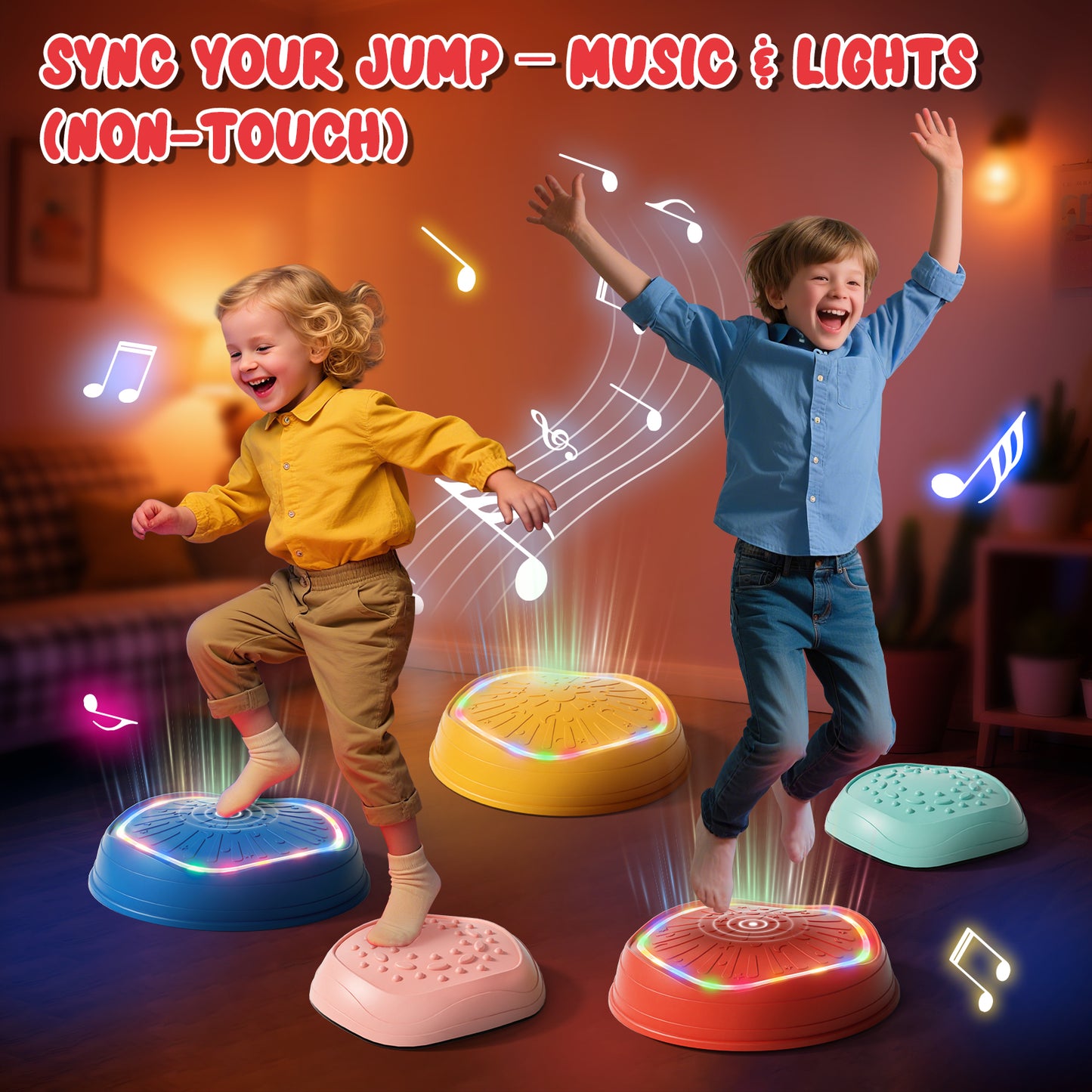 Stepping Stones for Kids, Upgraded Support Bones Toddler Stepping Stones, Crab Shape, 5 Pcs Non-Slip Balance Stepping Stones, Up to 220 lbs, Coordination Skills Sensory Toys for Ages 2 3 4 5 6+