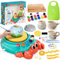 Pottery Wheel for Kids, Complete Kids Pottery Wheel Kit Arts and Crafts for Kids Ages 8-12, with 2 Packs Clay, Painting and Sculpting Tools, Ideal Birthday Christmas Gifts Toys for 6 7 8 9 10 11 12+