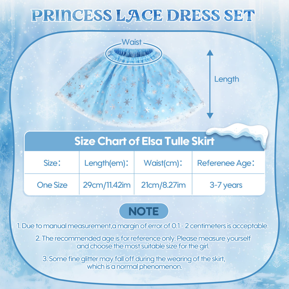 Princess Dress Up Toddler Girl Toys, Dress Up for Girls 3 4 5 6 Year Old, Princess Toys for Toddler Girls, Include Cloak, Gloves, Jewelry, Princess Wand... Birthday Gift for Girls (Ice & Snow)