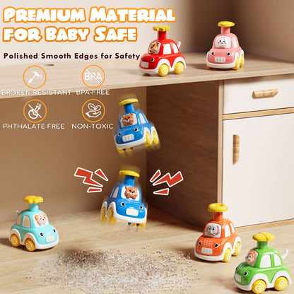 Toys for 1 2 3 Year Old Boys Girls, Toy Cars for Toddlers, Press and Go Toy Cars 6 Pcs, Play Vehicle Toys Set, Pull Back Cars Animal Car Toys Baby Toys for 1+ Year Old Birthday Gifts