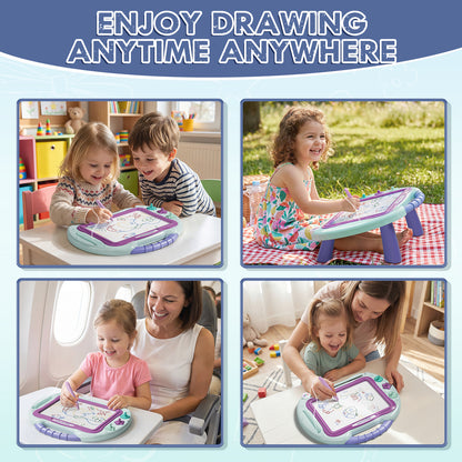 Magnetic Drawing Board, Toys for 2 Year Old Girls, Writing Board for Toddlers with 4 Stamps, Portable Doodle Board Pad, Learning Educational Toys for Toddlers 1 2 3 Year Old, Best Birthday Gifts