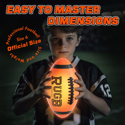 Glow in the Dark Football, USB Charge Light up Football Toys, Sport Toy for Boys, Bright Football for Night Outdoor Game, Outdoor Toys for Kids Teenagers Boys 8 10 11 12 15 Years Old, Birthday Gift