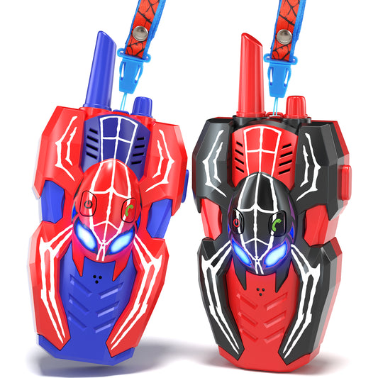 Walkie Talkies for Kids 2 Pack, Two Way Radios, Spider Kids Walkie Talkies for Boys Girls, Boy Toy Age 5 to 7, Outdoor Toys for Kids 3-12 Years Old Birthday Christmas Gifts