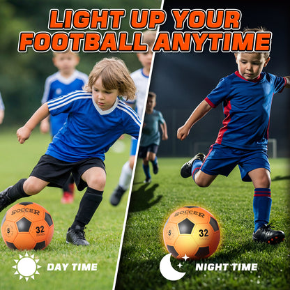 Glow in the Dark Ball, USB Charge Light up Kid Soccer Ball, Sport Toy for Boys, Bright Soccer Ball for Night Outdoor Game, Outdoor Toys for Kids Teenagers Boys 8 10 11 12 15 Years Old, Birthday Gift