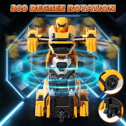 Remote Control Cars, Dinosaur Transform RC Cars, Transforming Toys with Cool Light, 360° Rotation One Button Deformation Car Toy, Birthday Gifts for Boys 5-7 8-12 Years Old
