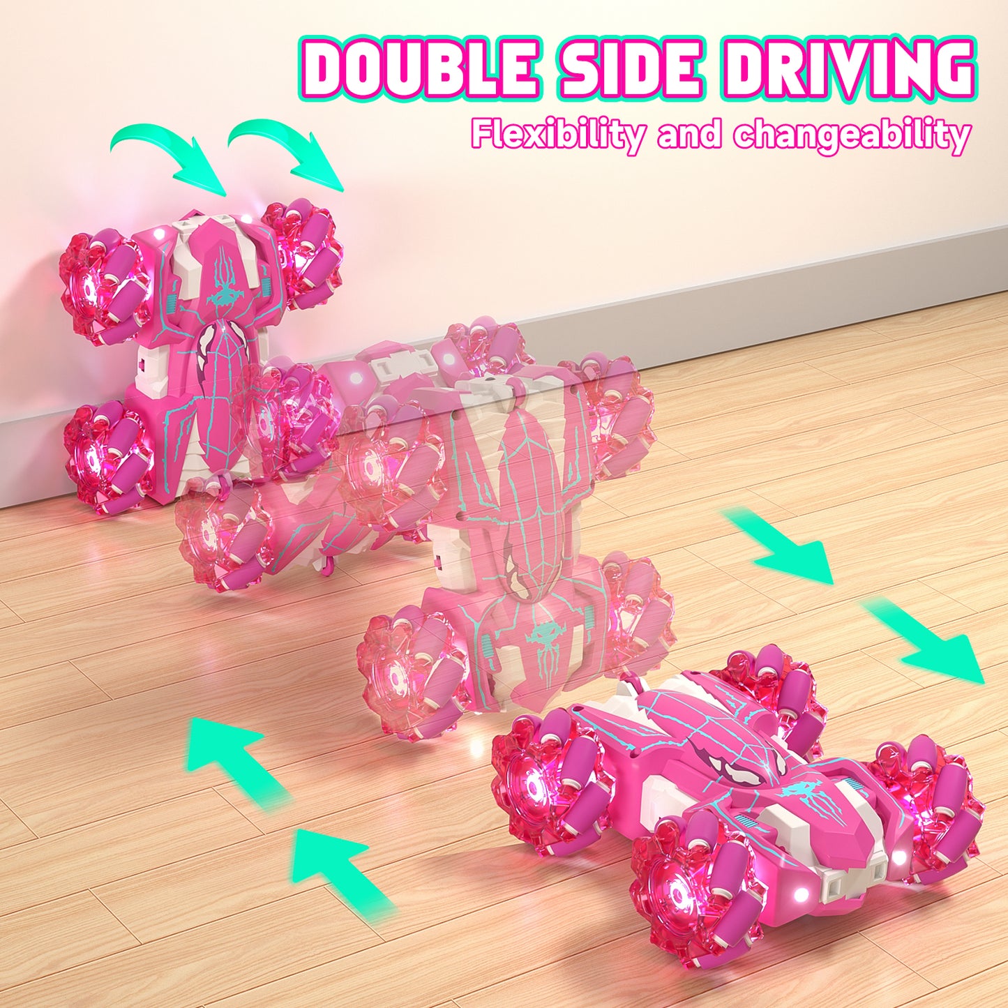 Remote Control Cars, RC Cars Toys for 5 6 7 8 9 10 Year Old Boys Girls, Gesture Sensing RC Stunt Car, Double Sided Race Car with Cool Lights for Boys Kids Age 8-12 Outdoor Toys Birthday Gifts
