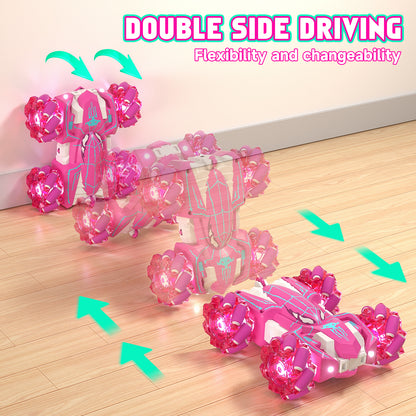 Remote Control Cars, RC Cars Toys for 5 6 7 8 9 10 Year Old Boys Girls, Gesture Sensing RC Stunt Car, Double Sided Race Car with Cool Lights for Boys Kids Age 8-12 Outdoor Toys Birthday Gifts