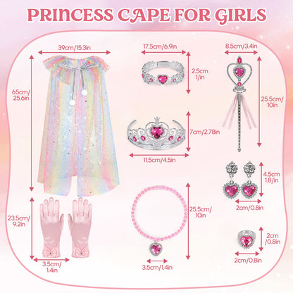 Princess Dress Up Toddler Girl Toys, Dress Up for Girls 3 4 5 6 Year Old, Princess Toys for Toddler Girls, Include Cloak, Gloves, Jewelry, Princess Wand... Birthday Gift for Girls (Unicorn)