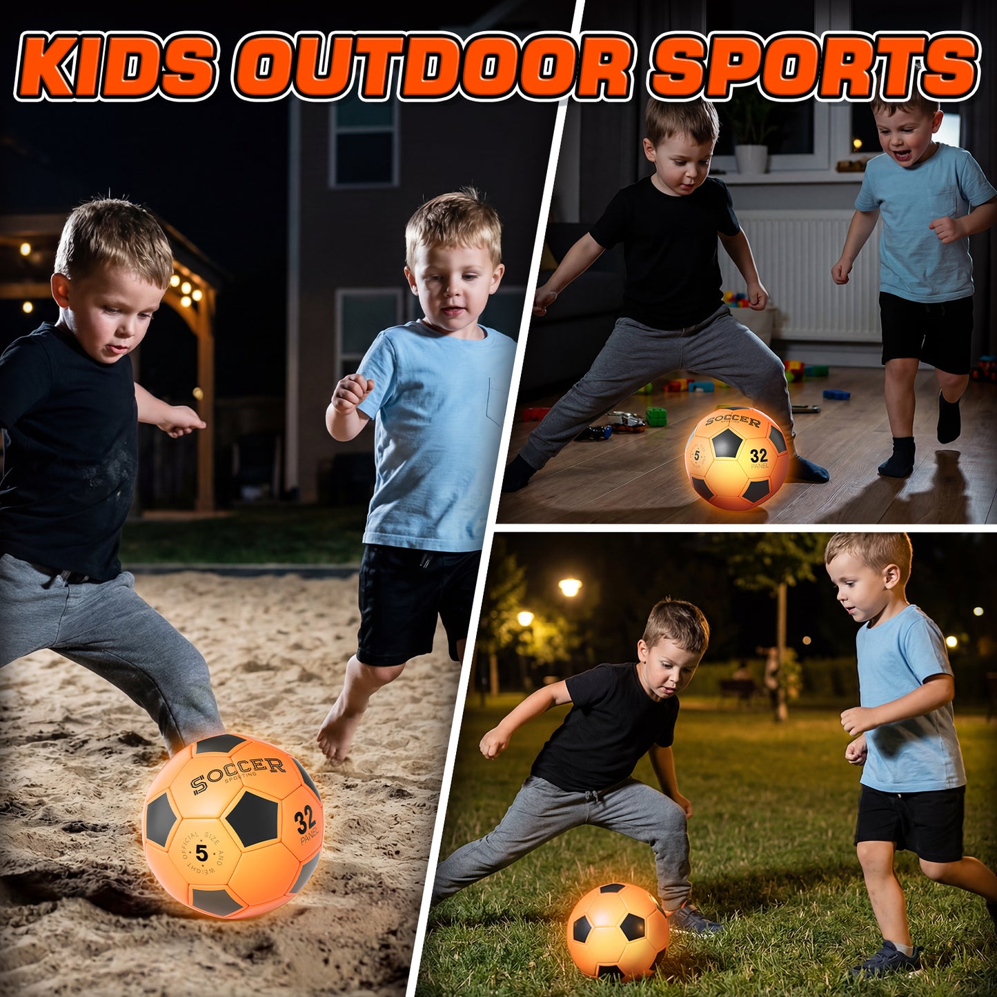 Glow in the Dark Ball, USB Charge Light up Kid Soccer Ball, Sport Toy for Boys, Bright Soccer Ball for Night Outdoor Game, Outdoor Toys for Kids Teenagers Boys 8 10 11 12 15 Years Old, Birthday Gift
