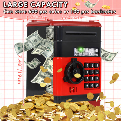 Piggy Banks for Kids, Money Bank, Piggy Bank for Boys Girls, Electronic Password Cash Coin Can ATM Bank with Auto Grab Bill Slot, Money Coin Saving Box for Kids, Perfect Gifts for Boys Girls