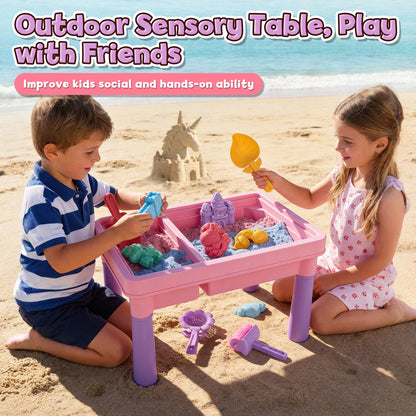 Sand Table for Kids, Sensory Table with Sand, Sensory Bin with Lid & 2.6lbs Play Sand, Unicorn Toys & Sand Toys, Sensory Toys Gifts for Toddler Boys Girls