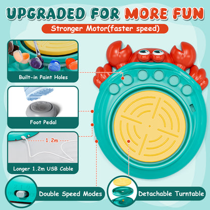 Pottery Wheel for Kids, Complete Kids Pottery Wheel Kit Arts and Crafts for Kids Ages 8-12, with 2 Packs Clay, Painting and Sculpting Tools, Ideal Birthday Christmas Gifts Toys for 6 7 8 9 10 11 12+