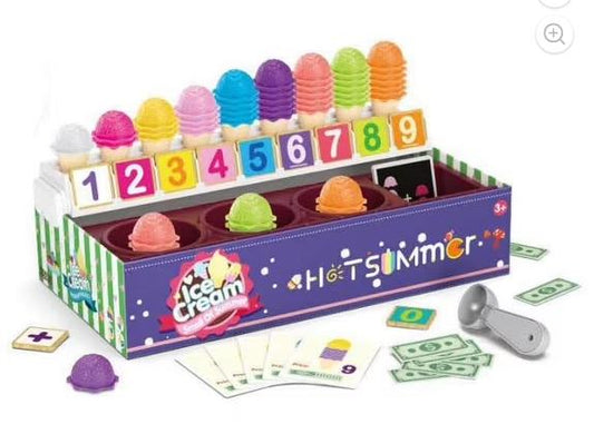 Learning Toys for Toddlers 1-3 Years Old, Educational Toys, Ice Cream Toy Pretend Play for Kids, Color Sorting, Number Matching Counting, Montessori Preschool Toys, Best Gift for Boy Girl