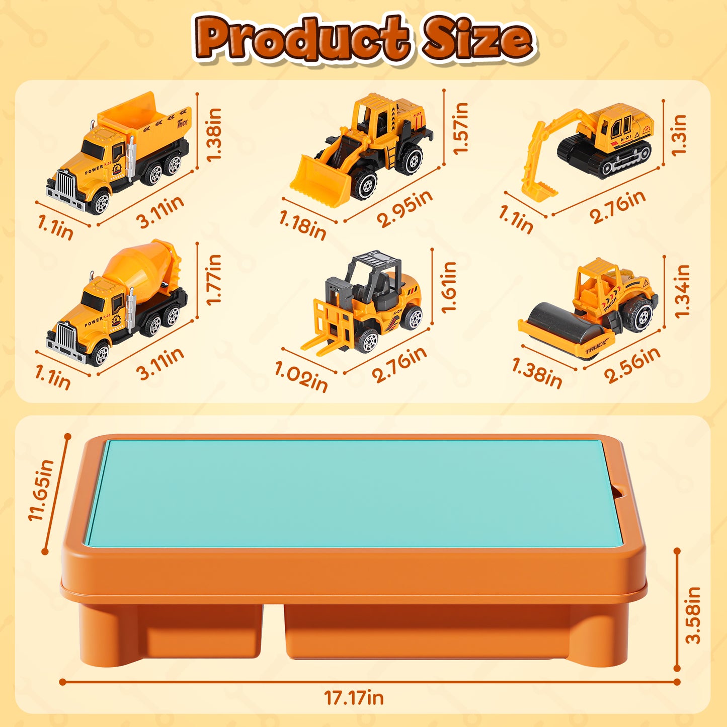 Sand Table for Kids, Sensory Table with Sand, Sensory Bin with Lid & 2.6lbs Play Sand, 6 Construction Vehicles & Sand Toys, Sensory Toys Gifts for Toddler Boys Girls