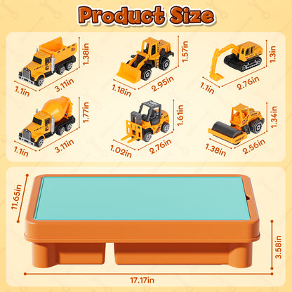 Sand Table for Kids, Sensory Table with Sand, Sensory Bin with Lid & 2.6lbs Play Sand, 6 Construction Vehicles & Sand Toys, Sensory Toys Gifts for Toddler Boys Girls