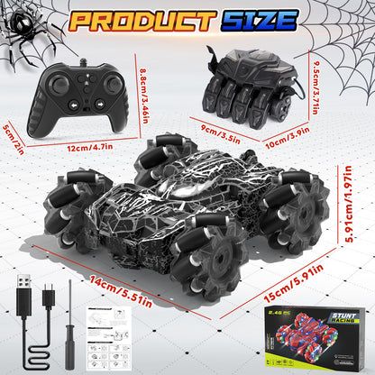 Remote Control Cars, RC Cars Toys for 5 6 7 8 9 10 Year Old Boys Girls, Gesture Sensing RC Stunt Car, Double Sided Race Car with Cool Lights for Boys Kids Age 8-12 Outdoor Toys Birthday Gifts