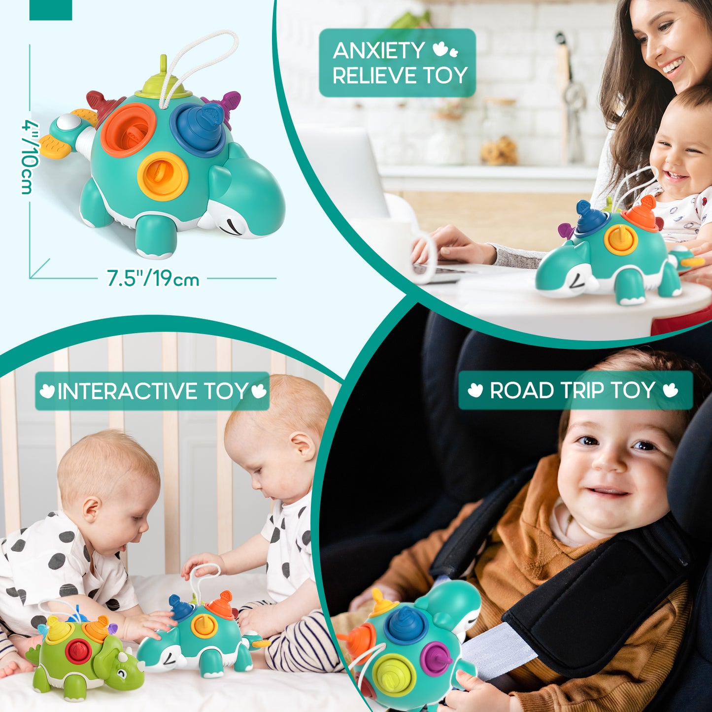 Montessori Sensory Toys One Year Old Boy Birthday Gift, Toys for 1 Year Old - Educational Infrant Developmental Baby Toys, Sensory Pop Pull String Fidget Toy