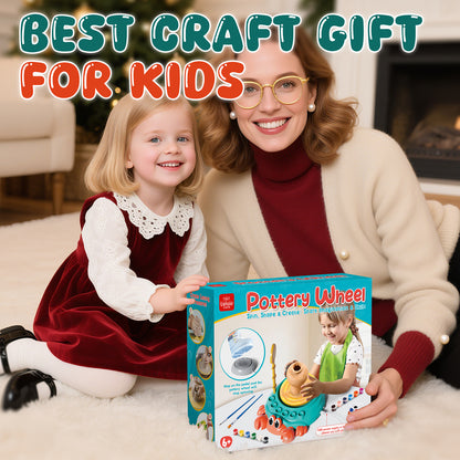 Pottery Wheel for Kids, Complete Kids Pottery Wheel Kit Arts and Crafts for Kids Ages 8-12, with 2 Packs Clay, Painting and Sculpting Tools, Ideal Birthday Christmas Gifts Toys for 6 7 8 9 10 11 12+
