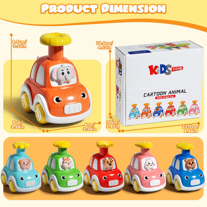 Toys for 1 2 3 Year Old Boys Girls, Toy Cars for Toddlers, Press and Go Toy Cars 6 Pcs, Play Vehicle Toys Set, Pull Back Cars Animal Car Toys Baby Toys for 1+ Year Old Birthday Gifts