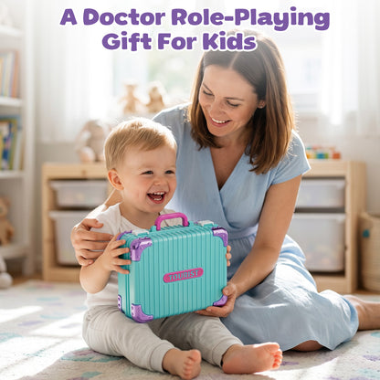 Doctor Kit for Kids, Doctor Pretend Playset with Realistic Accessories, Pretend Mobile Medical Station, Role Play Medical Toys for 3-5, 2-4, 3 4 5 6 Year Old