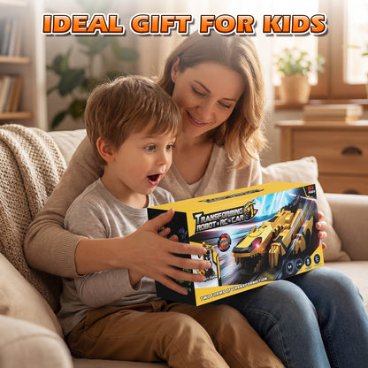 Remote Control Cars, Dinosaur Transform RC Cars, Transforming Toys with Cool Light, 360° Rotation One Button Deformation Car Toy, Birthday Gifts for Boys 5-7 8-12 Years Old