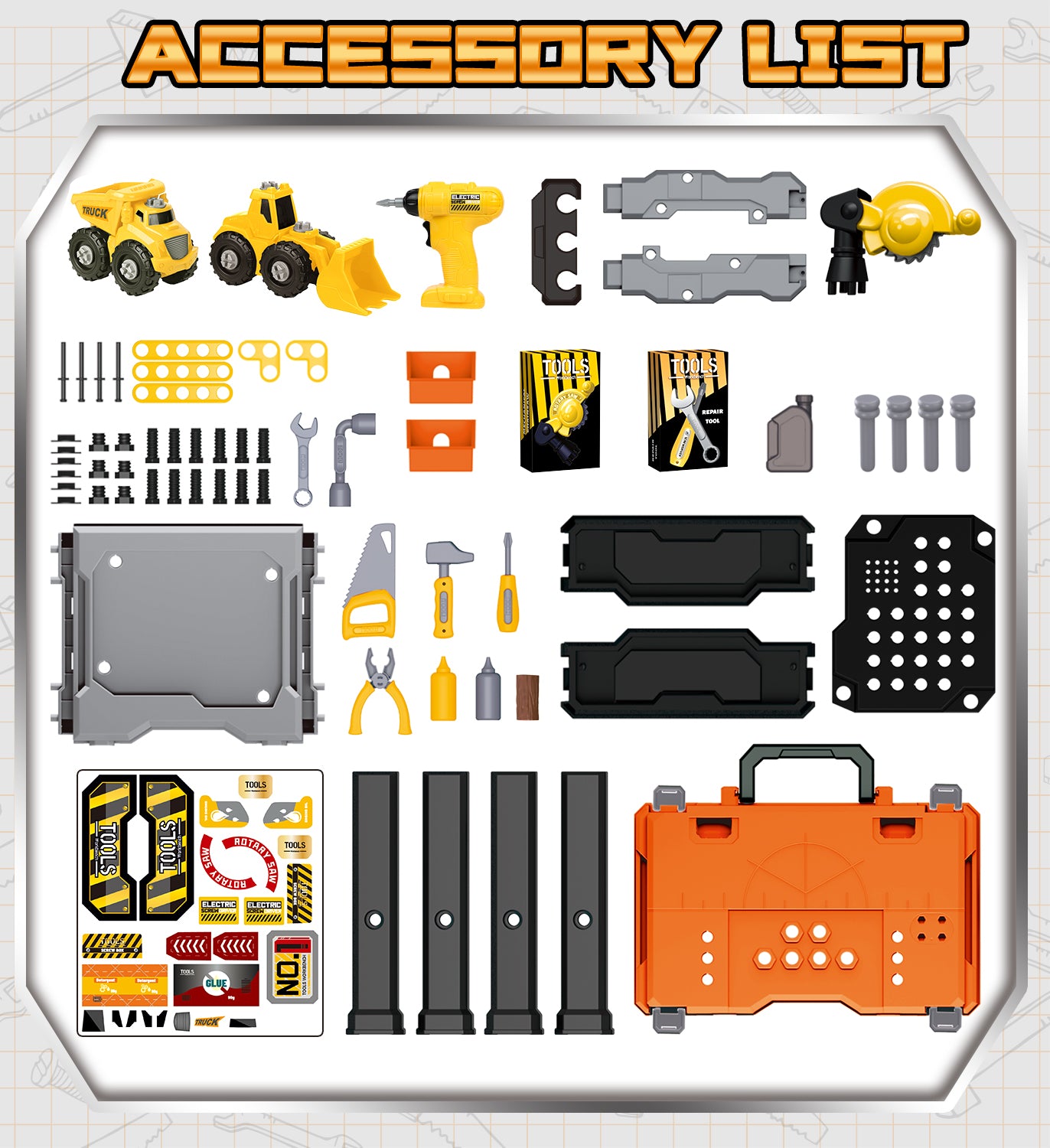 Kids Tool Bench Play Set, Educational Boy Toys, Kids Tool Set, Foldable Kids Workbench with Realistic Tools & Electric Drill & Take Apart Toy Cars, Construction Toys for Boys Age 2 3 Birthday Gifts