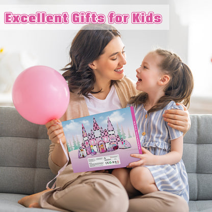 Magnetic Tiles, Princess Theme 58 PCS Magnetic Blocks, Montessori Learning Toys for 3 to 4 Year, Magnetic Construction Toys for Toddlers 3-6 Years Old, Educational Toys for Boys Girls