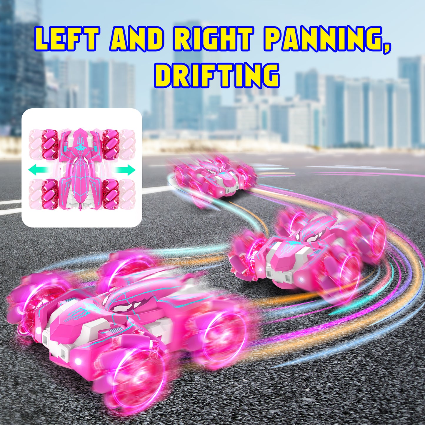 Remote Control Cars, RC Cars Toys for 5 6 7 8 9 10 Year Old Boys Girls, Gesture Sensing RC Stunt Car, Double Sided Race Car with Cool Lights for Boys Kids Age 8-12 Outdoor Toys Birthday Gifts