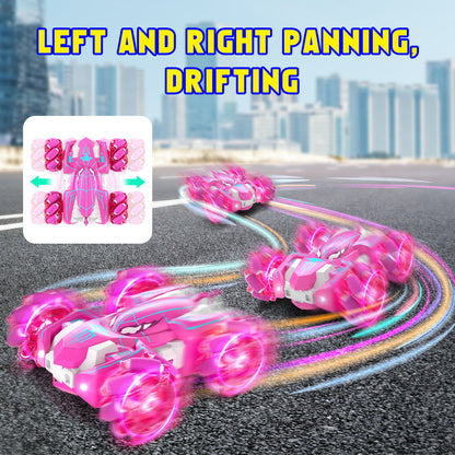 Remote Control Cars, RC Cars Toys for 5 6 7 8 9 10 Year Old Boys Girls, Gesture Sensing RC Stunt Car, Double Sided Race Car with Cool Lights for Boys Kids Age 8-12 Outdoor Toys Birthday Gifts