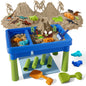 Sand Table for Kids, Sensory Table with Sand, Sensory Bin with Lid & 2.6lbs Play Sand, Dinosaur Toys & Sand Toys, Sensory Toys Gifts for Toddler Boys Girls