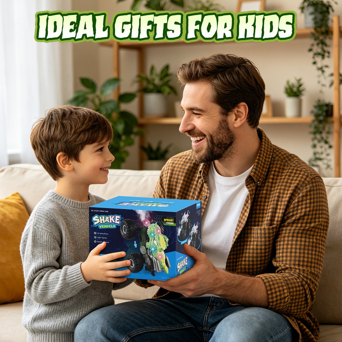 Dinosaur Remote Control Cars for Toddlers, Remote Control Monster Truck for Boys, Lighting Rc Stunt Car Dinosaur Toys Cars with LED Lights & Spray for Kids Age 4 5 6 7 8 9 10 11 12