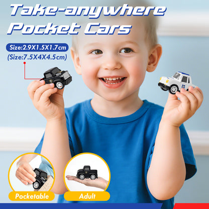 Toys for 2 Year Old Boy, Police Truck Toys Cars with Lights & Sounds, Toy Trucks Car for Boys 2 3 4 5 Years Old, 5 in 1 Toddler Carrier Truck Toy with 4 Pull Back Cars, Best Birthday Christmas Gifts