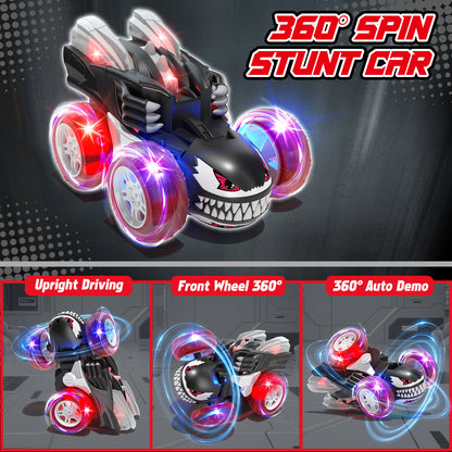 Remote Control Cars, RC Cars Toys for Boys 3 4 5 6 7 8 9 10 Year Old Girls Boys, 2.4Ghz Fast Stunt with Cool Lights for Boys Kids Age 5-7 Outdoor Toys Birthday Christmas Gifts