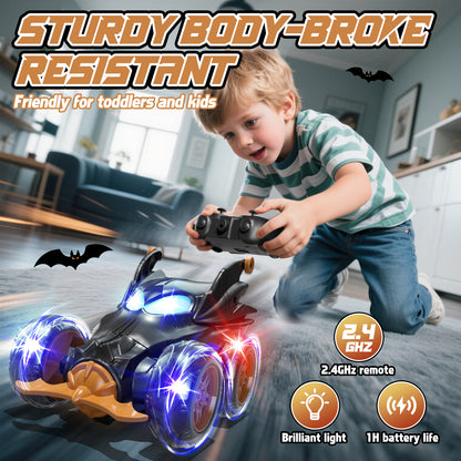 Remote Control Cars, RC Cars Toys for Boys 3 4 5 6 7 8 9 10 Year Old Girls Boys, 2.4Ghz Fast Stunt with Cool Lights for Boys Kids Age 5-7 Outdoor Toys Birthday Christmas Gifts