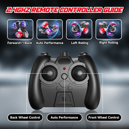 Remote Control Cars, RC Cars Toys for Boys 3 4 5 6 7 8 9 10 Year Old Girls Boys, 2.4Ghz Fast Stunt with Cool Lights for Boys Kids Age 5-7 Outdoor Toys Birthday Christmas Gifts